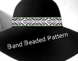 Delica Bead Hatband Pattern No.26 - Band Loom Stitch Pattern - Hatband f... - $3.20