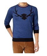 Tommy Hilfiger Mens Stag Knit Crewneck Sweater Blue, XL XLarge, 3221-5 - £34.41 GBP