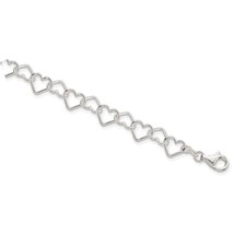 Fine Jewelry Sterling Silver Fancy Heart Link - £201.84 GBP