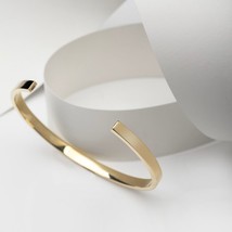 4.40mm Open Cuff Bracelet-Custom Gold Bangle-Personalized Bangle - £407.05 GBP+