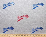 Baseball on Grey Heather Knit Cotton Blend Print By Yard Fabric Print D3... - £6.29 GBP