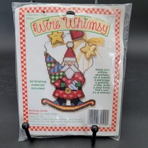 New Vintage 1994 Wire Whimsy Needlepoint Holiday Christmas Rocking Santa - $7.42