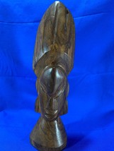 Vintage Hand Carved Wood Bust  - Fiji Island 1989 - 10” Tall - $26.09