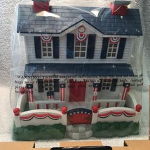 Patriotic Lighted Fiber Optic House Avon Gift Collection Vintage - $59.89