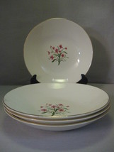 Edwin Knowles Qty 4 Coup Soup Bowls Spring Song Flower Bouquet Center 1950 - £19.57 GBP