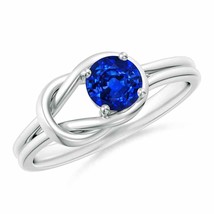 ANGARA Solitaire Blue Sapphire Infinity Knot Ring for Women in 14K Solid Gold - £1,089.61 GBP