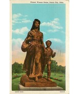 Linen Postcard OK E070 Pioneer Woman Statue Ponca City Curteich 1949 Can... - $6.93