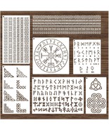 Runes Stencils for Painting on Wood Stones Reusable Celtic Border Ancient  - $29.37