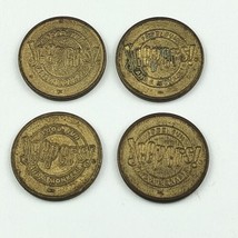 4-Jeepers! Food,Fun And A Monkey, No Cash Value Tokens /Coin (4) Bronze ... - $4.98