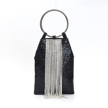 Diamond Tassel Handbag Golden Silver Black Color Sequin Women Clutch Evening Bag - £40.59 GBP