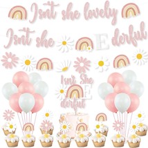 Boho Summer Daisy 1St Birthday Party Decorations, Pink Isn&#39;T She Lovely Isn&#39;T Sh - £22.04 GBP