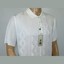 Mens Polo Shirt Slinky Sheer Short Sleeves Soft Touch by Stacy Adams 57007 White image 4