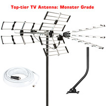 Outdoor Yagi Top Grade Antenna Long Range 24 Elements 4K ATSC 3 UHF VHF w/ Pole - £92.10 GBP