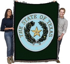 State of Texas Seal Blanket - Gift Tapestry Throw Woven from Cotton -, 72x54 - £61.34 GBP