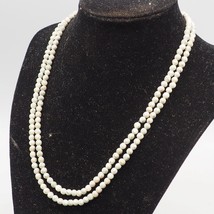 Pale Blue Stone Bead Double Strand Necklace Costume Jewelry 1980&#39;s - £35.68 GBP