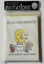 VTG Weaver Werks 10 Outrageous Funny Birthday Cake Fireman Invitations Cards - £10.35 GBP
