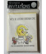 VTG Weaver Werks 10 Outrageous Funny Birthday Cake Fireman Invitations C... - $248.67 MXN