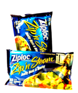 2 Ziploc Zip&#39;N Steam Medium Cooking Bags 2 Packs of 10 Bags New   20 bags - $769.89 MXN