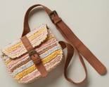 SUNDANCE Anabaglish Catalonia Straw Belt Bag Striped Multi Handmade Fann... - $54.44