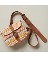 SUNDANCE Anabaglish Catalonia Straw Belt Bag Striped Multi Handmade Fann... - $74.45 CAD