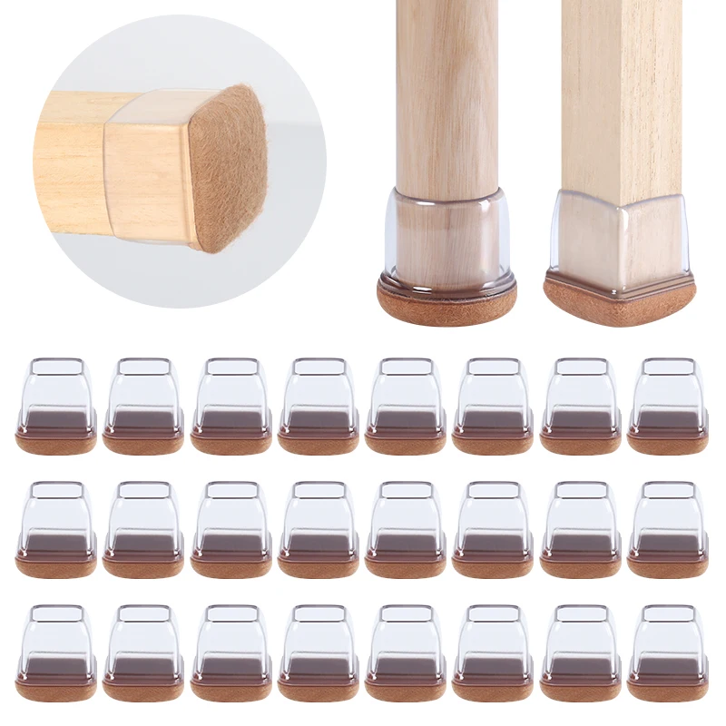 24 PCS Chair Leg Protectors for Hardwood Floors Thick Felt Pads Table Furnitu - £23.34 GBP+