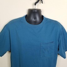 Red Head Shirt Mens Medium Pocket Teal Blue Short Sleeve - $8.79