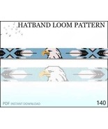 Eagle Hatband Loom Pattern No.140 - Beaded Belt and Hat Band - Feather O... - $4.00