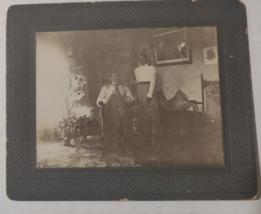 Vintage Cabinet Card Couple in Sitting or Living Room - $17.77