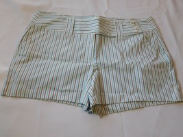 Catch My I Women&#39;s Junior&#39;s Striped Shorts short Size 7 White Aqua Brown NWT - £14.39 GBP