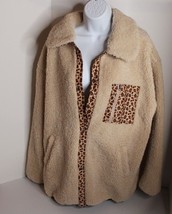Leopard pocketed sherpa jacket Tees2urdoor 2xl - £31.20 GBP