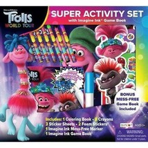 New Trolls World Tour Super Activity Set Imagine Ink Coloring Book Stickers Game - £14.00 GBP