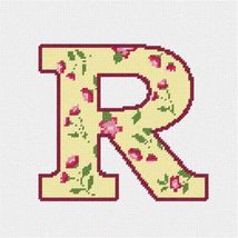 Pepita Needlepoint kit: Letter R Vintage Floral Reds, 10&quot; x 10&quot; - £60.98 GBP+
