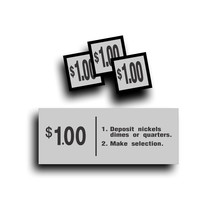 Vending Machine Coin Change Slot Decal $1.00 Fits Cavalier USS Soda Soft... - $14.94