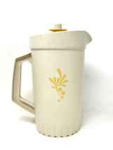 Vintage Tupperware Pitcher with Push Button Lid #874-11 Almond With Gold... - $14.20