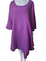 Bryn Walker Tunic Dress Purple Naida Shirt 100% Linen Asymmetrical Lagen... - $72.95