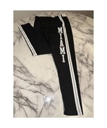 NWT Victorias Secret Pink Black Miami Yoga Pants High Waist Ankle Leggin... - £40.50 GBP