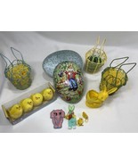 Easter Lot - Wire Baskets, Candy Container , Mini Chicks, Orns, Nestler ... - $16.83