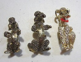 VINTAGE POODLE PINS SET OF THREE - £13.62 GBP