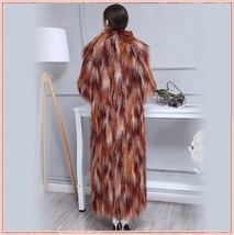 Long Shaggy Mongolian Tibetan Lambs Warm Curley Long Hair Faux Fur Over Coat image 3