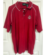 Antigua L Red Mens Polo OHIO STATE Buckeyes Performance Fabric Shirt - $20.35 CAD