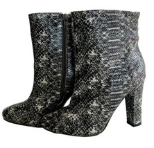 Very Volatile 6.5 Faux-Snake Skin Heel Boots Side Zip Women&#39;s Footwear HW1 - £17.94 GBP