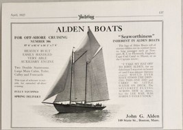 1927 Print Ad Alden Off Shore Cruising Sail Boats Yachts Boston,Massachusetts - £11.85 GBP