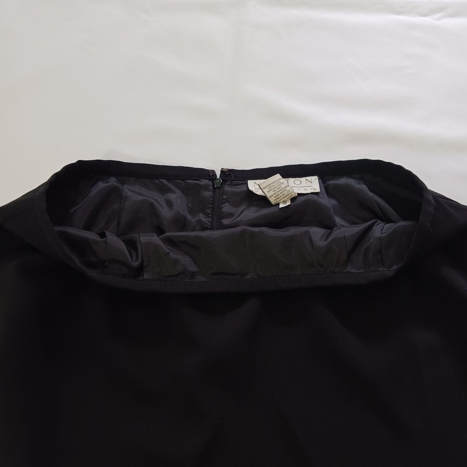 Norton McNaughton Back Zipper & Slit Women's Black A-Line Skirt Size 14 Waist 33 Item image 7