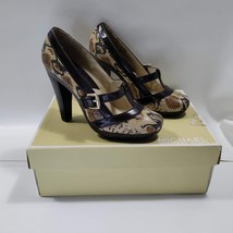 Michael Kors Women&#39;s Morgandy T-Strap Snakeskin Platform Dress Sandals Size 6.5 - £19.77 GBP