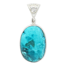 Stones Desire Chrysocolla Pendant Necklace (18&quot;) Blue - £127.93 GBP