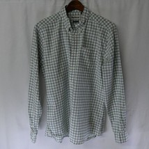 Barbour Mens Large Green White Plaid Tailored Fit L/S Button Down Dress Shirt - £23.91 GBP