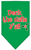 Deck the Halls Y&#39;all Screen Print Bandana Emerald Green Size Large - £9.11 GBP