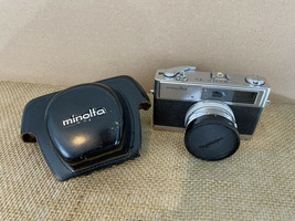 PARTS Minolta 7S Hi-Matic Film Camera Rokkor PF 45mm Lens w Leather Case 4 PARTS - £38.63 GBP