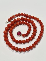 Authenticity Guarantee 
14k rose cut Ruby Clasp Natural Blood Red Coral beads... - £5,471.71 GBP