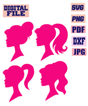 svg/png/jpg/pdf/dxf Doll Head hairstyle Haircut Princess Doll Pink 4 des... - $2.99